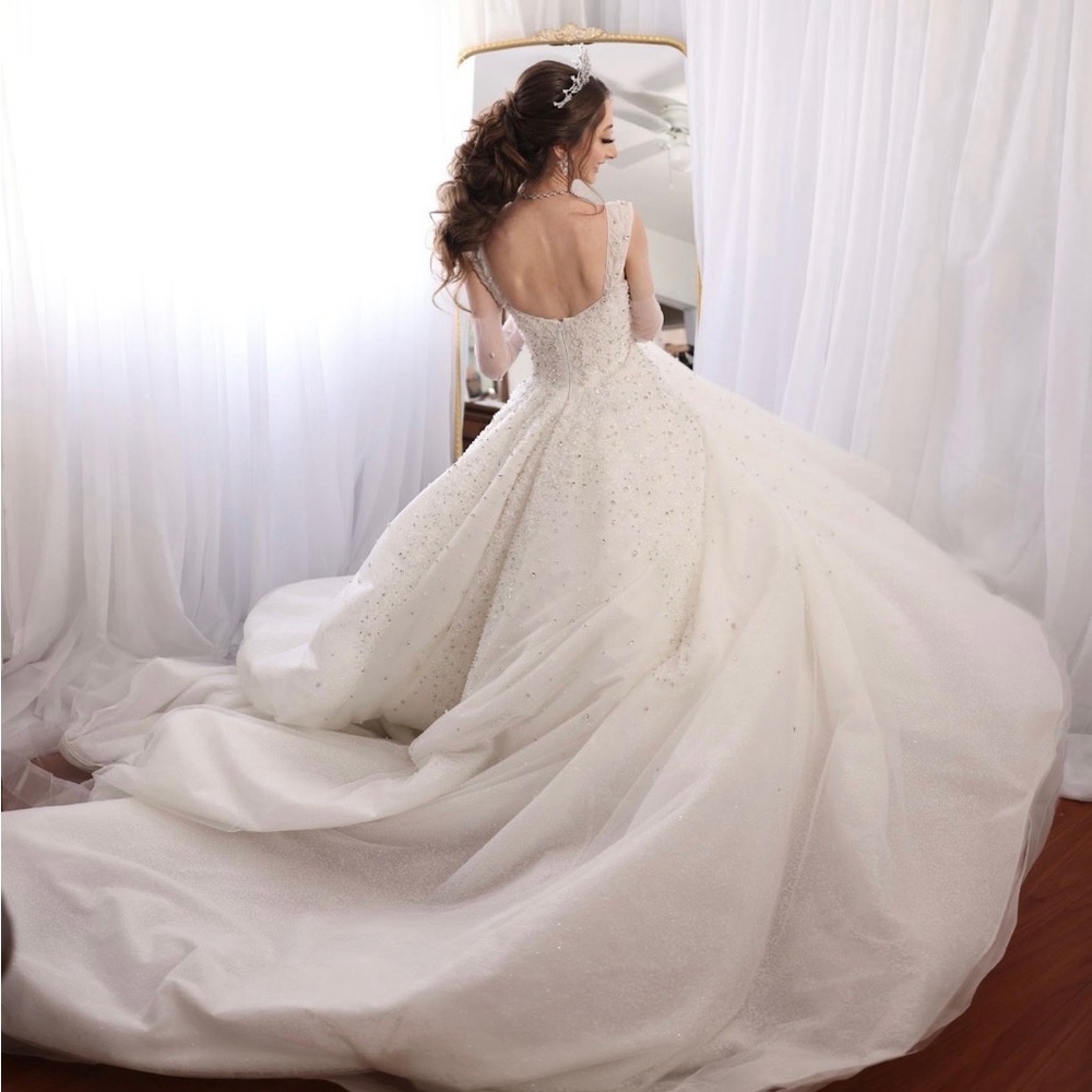 Mariana Ivory Ball Gown Wedding Dress with Sparkle